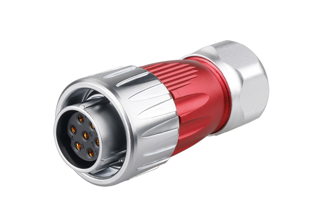 DH-20-7 pin circular four-hole waterproof aviation plug connector with grille